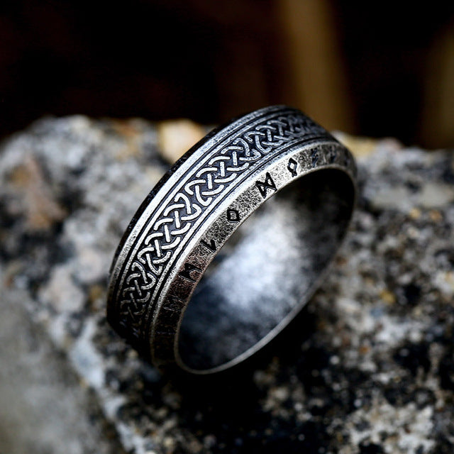 Norse Rune Power Stainless Steel Viking Ring