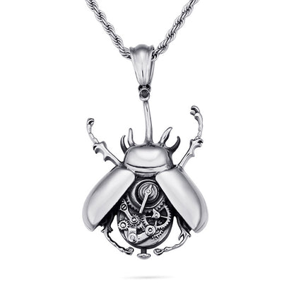 Steam Mechanical Insect Unique May Bug Necklace