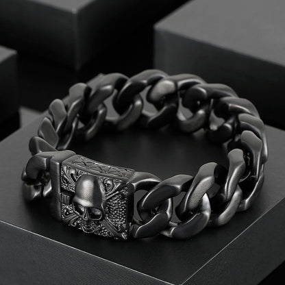 Black Gothic Style Skull Pattern Darkness Bracelet