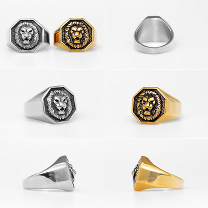 Majestic Power Lion Stainless Steel Ring