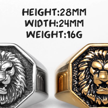 Majestic Power Lion Stainless Steel Ring