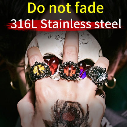 Mystic Eye Stainless Steel Skeleton Ring