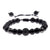 Round Black CZ Zircon Pave Lava Weaving Bracelet