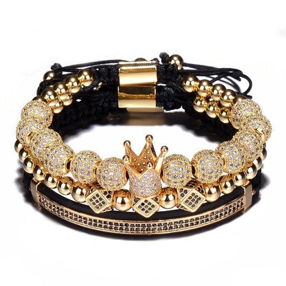 CZ Gold Crown Cubic Bracelet