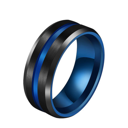 Groove Black Blue Midi Ring