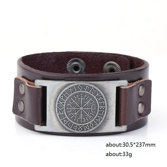 Nordic Runes Viking Compass Symbol Bracelet