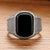 The Mesmerizing Obsidian Geometric Ring
