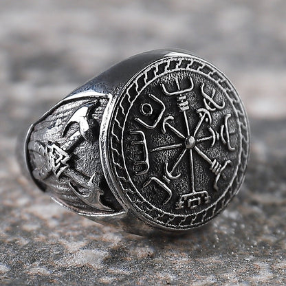 The Viking Warrior Stainless Steel Totem Ring